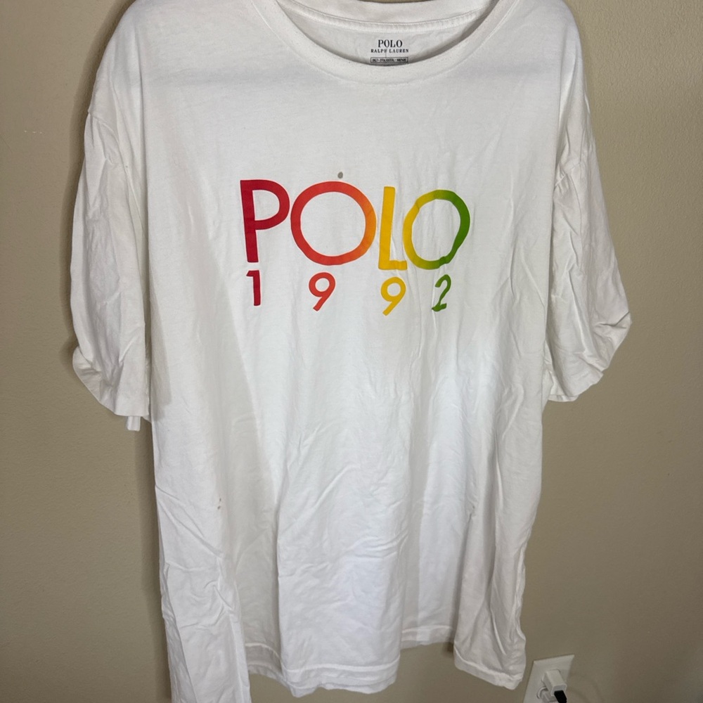 Polo Ralph Lauren 1992 Graphic Tee 3XLT White Rainbow Logo Streetwear